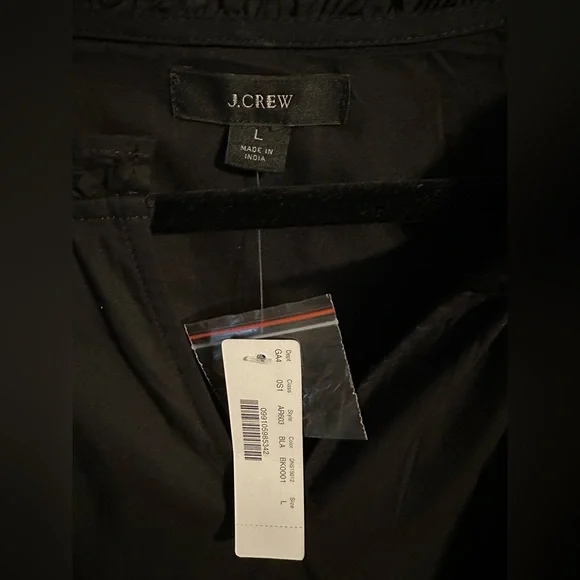 Sz large NWT J. Crew ruffle tiered popover dress black - Picture 5 of 16